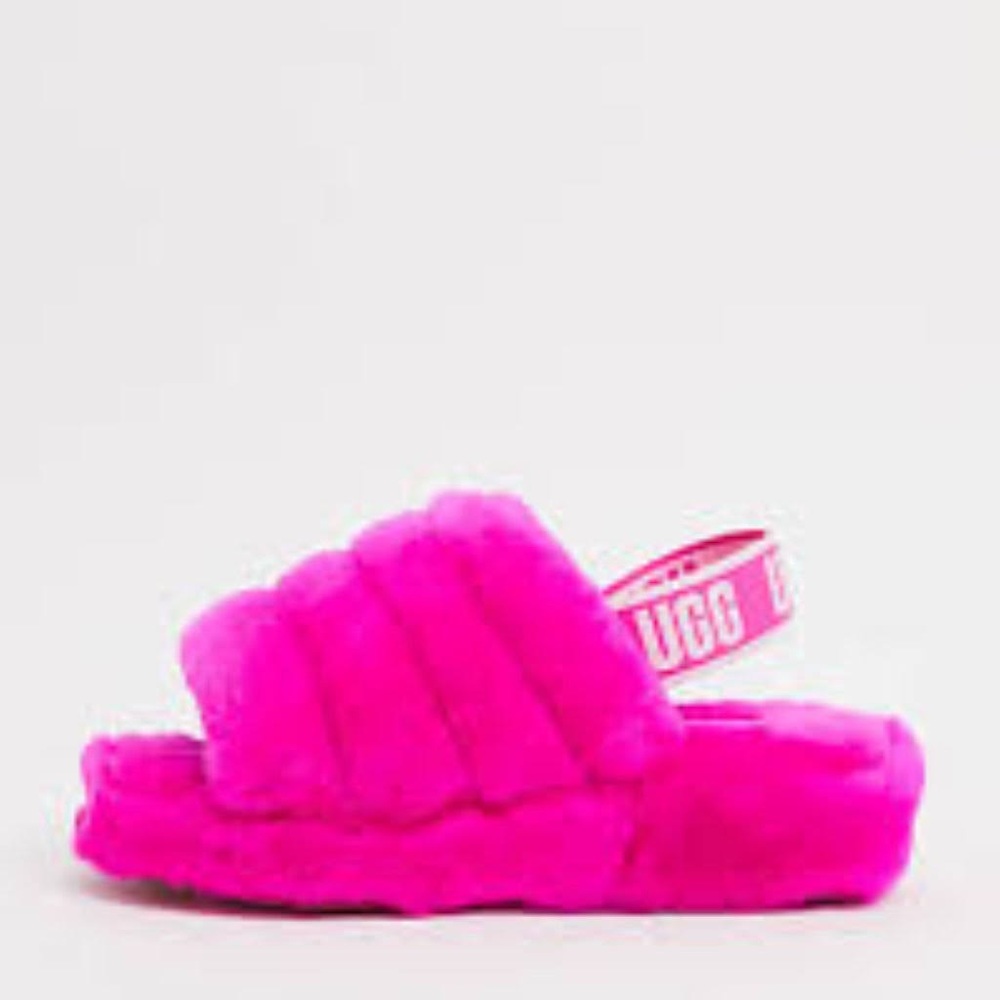 UGG Fluff Yeah Slingback Sandal Hot Pink Slipper